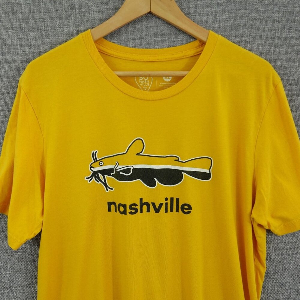 Nashville Predators NHL Catfish Playoffs Tee Yellow Size XL 100% Cotton